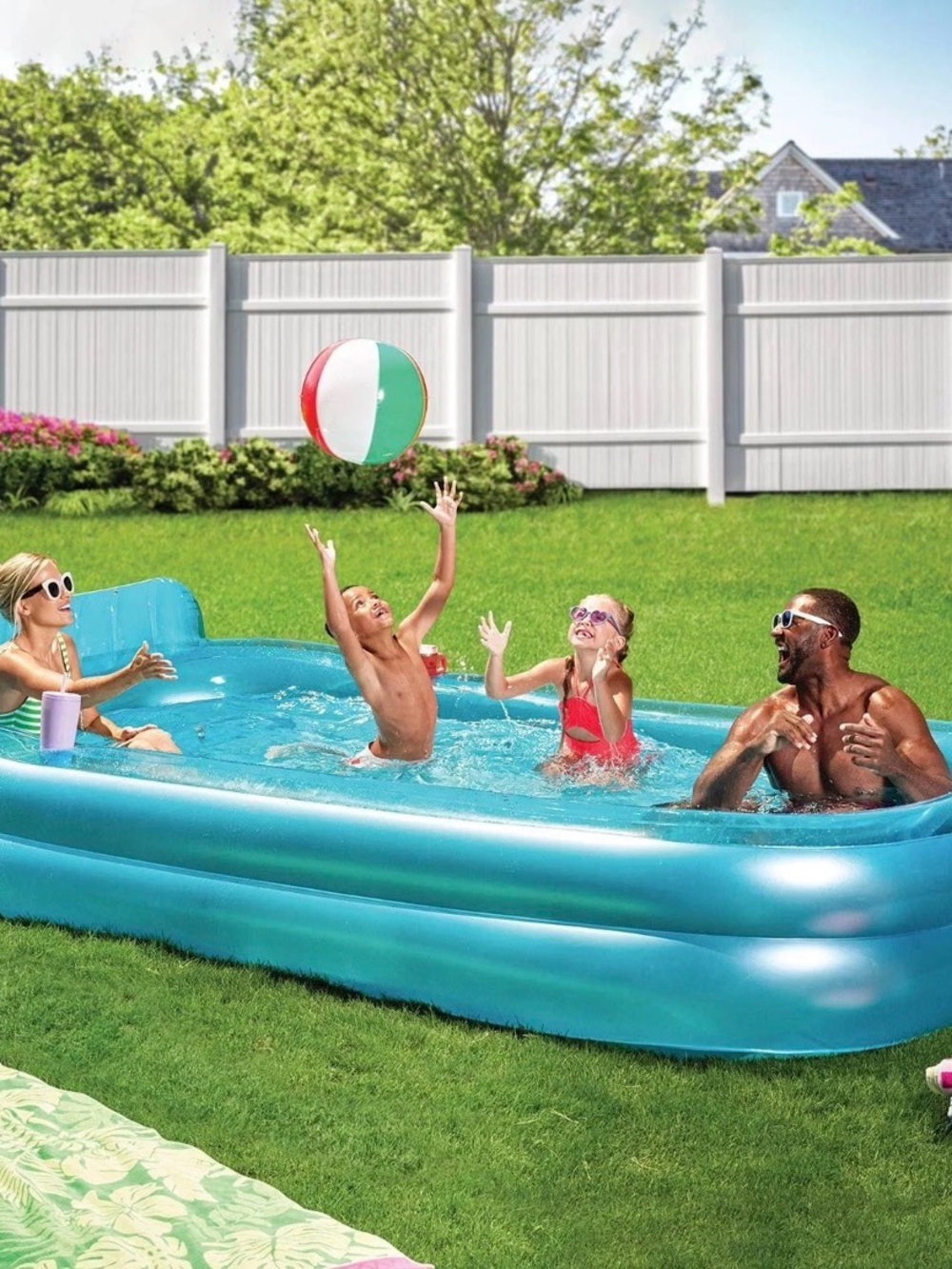 Inflatable Kids Backyard Swim Pool - Blue